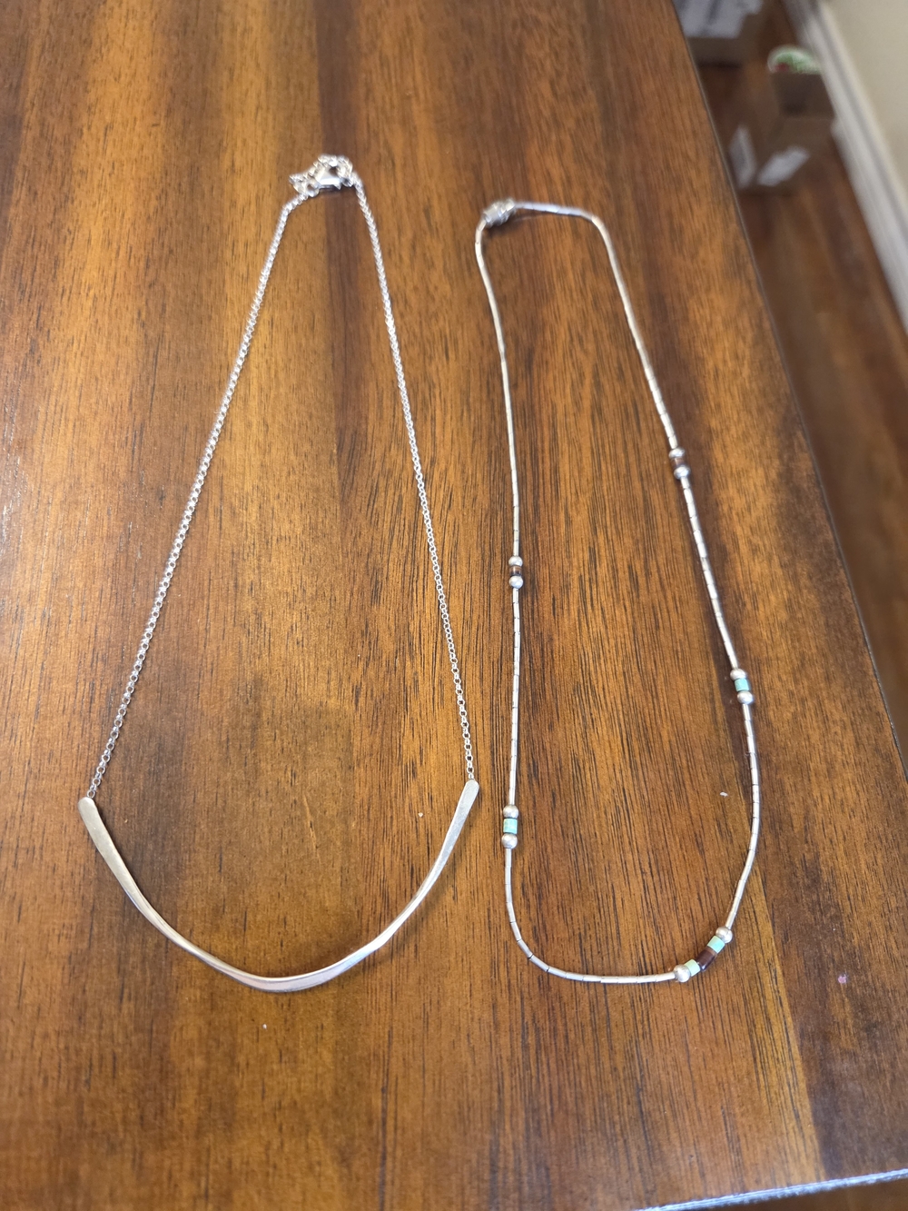 Set of Two Silver Chains Law 925: Size 16 (with Extender at 18) and Size 18